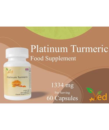 Ved Platinum Turmeric 60 Vegan Capsules | High Dose Curcumin for Joint Support & Immunity Boost (30 Day Supply) - Buy Online on GoSupps.com