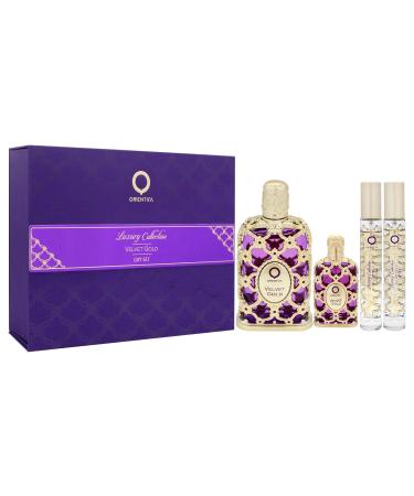 Orientica Velvet Gold for Women - 4 Pc Gift Set 2.7oz EDP Spray 2 x 0.33oz EDP Spray 0.25oz EDP Spray - Buy Online on GoSupps.com