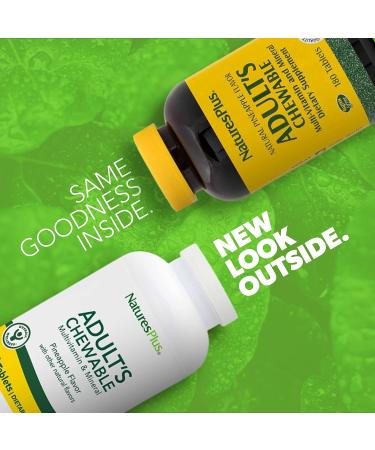NaturesPlus Adult's Chewable Multivitamin - 180 Vegetarian Pineapple Tablets | Natural Whole Foods Supplement for Energy and Health | Gluten-Free | 180 Servings - Buy Online on GoSupps.com