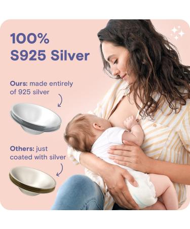 RUVALINO Silver Nipple Shield Breastfeeding - Premium Breastfeeding Silver Cups for Nursing Moms to Protect and Soothe Sensitive Nipples Safe and Nickel-Free Silver Nipple Cups (Regular) - Buy Online on GoSupps.com
