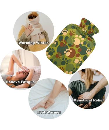 Naanle Camouflage Cat's Paw Heat Bottle 1L with Cover | Hot Water Bottle for Bed & Pain Relief | Heat & Cold Therapy - Buy Online on GoSupps.com