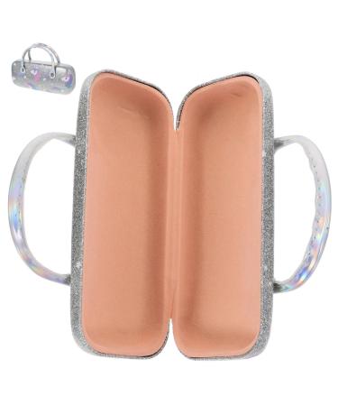 Wofashpuret portable glasses case children handbag floating backpack children Glass Case paddles swimming handbag children Heaver Rucksack Brillenbox PU leather protective box anti-case travel silver 16.00x7.00x4.00cm