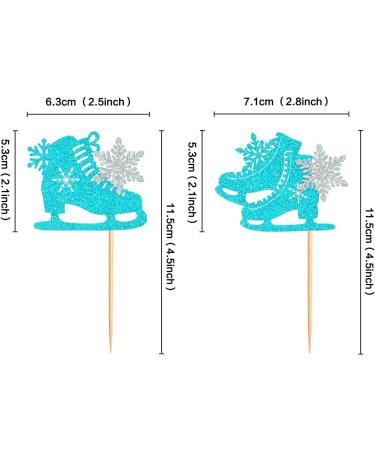 Keaziu 24 Pack Ice Skating Snowflake Cupcake Topper Ice Sports Theme Cupcake Decoration Skating Children Boy Girl Happy Birthday Party Decorations Supplies Blue 4 - Buy Online on GoSupps.com