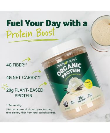 Purely Inspired Organic Protein 100% Plant-Based Nutritional Shake French Vanilla 1.50 lbs (680 g) - Buy Online on GoSupps.com