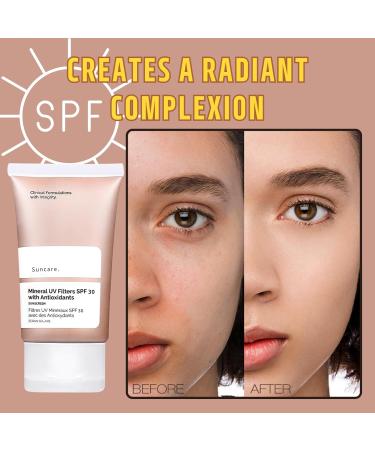 Face Sunscreen SPF 30 Mineral UV Filters Sun Cream SPF 30 with Antioxidants & SPF Primer Mineral Sunscreen SPF Face Moisturiser Water & Sweat Resistant Broad Spectrum UVA/UVB Protection - Buy Online on GoSupps.com