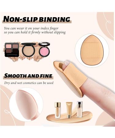 Andiker 6Pcs Drop-Shaped Finger Powder Puff Sponges - Reusable Mini Makeup Tool for Foundation & Concealer - Wet Dry Cosmetic Sponge Set for Women & Girls (Blue+Skin Color) - Buy Online on GoSupps.com