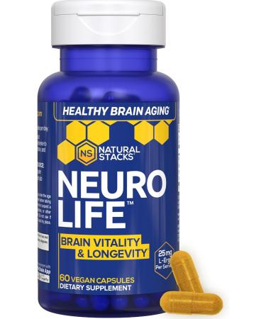 NATURAL STACKS Lions Mane+ Mushroom + NeuroLife Supplement Bundle - Supports Memory Vitality & Longevity - 120 Total Capsules - Buy Online on GoSupps.com