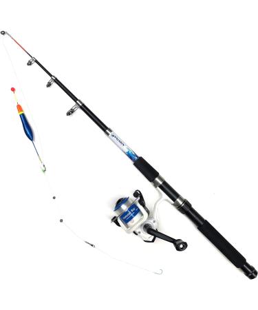 Mega Fishing Children's Starter Set - Telescopic Rod Reel Bag | Ready-to-Assemble | Ideal Gift for Boys - Red & Blue - Buy Online on GoSupps.com