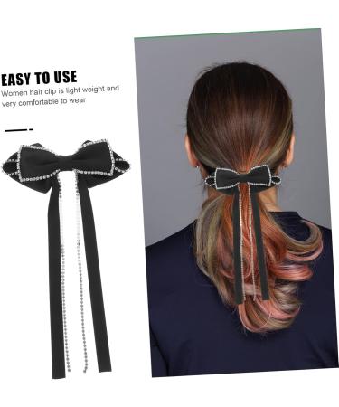 COLLBATH Bow Hairpin Women Hair Clips Hair Accessories for Teen Large Hair Bows Bow Hair Clips Hair Accessory Hair Clips for Big Hair Clips Big Hairpin Diamond Miss One Size Black - Buy Online on GoSupps.com