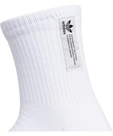 adidas Originals Men's 3.0 Mid-Crew Socks 3-Pack - White/Black - Large - Buy Online on GoSupps.com