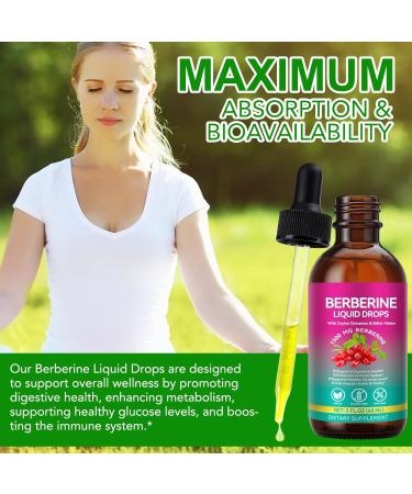 Berberine Supplement Liquid 60ml Berberine with Ceylon Cinnamon Berberine Drops with Turmeric Curcumin Bitter Melon Immune Support Digestive Health Support - Buy Online on GoSupps.com