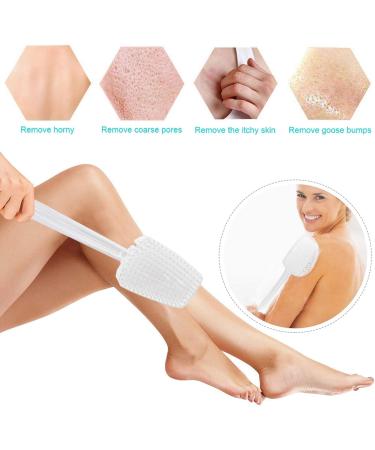 McZCent XL Back Brush - Plastic Long Stem Exfoliating Body Brush for Dry Brushing & Showering | International Shipping Available - Buy Online on GoSupps.com