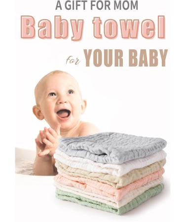 Konssy 6 Pack Baby Muslin Washcloths - 100% Cotton, Soft & Comfy for Newborns, Infants, Boys & Girls - Light Color - 11x11 - Set of 6 - Buy Online on GoSupps.com