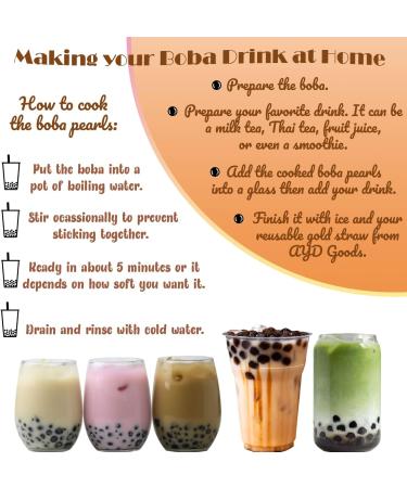 WuFuYuan Tapioca Boba Pearls DIY Kit with Stainless Steel Straws - Restaurant Quality Bubble Tea at Home - Buy Online on GoSupps.com