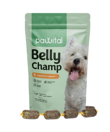 Pawital Belly Champ - Natural Hundeleckerlis with wild salmon probiotics for the digestion of dogs intestinal health and immunity of dogs.Human quality.Salmon taste 30 kausnacks