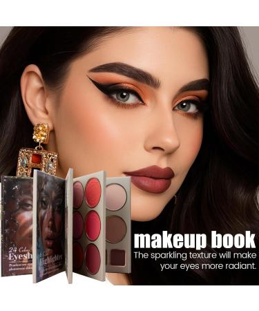 Makeup Book Blush Powder Highlighter and Contour 4 Layers Cosmetic Palette Set Pigmented Eyeshadow Palette For Women Girls Birthday Christmas Wedding Party Meeting Shopping V - Buy Online on GoSupps.com