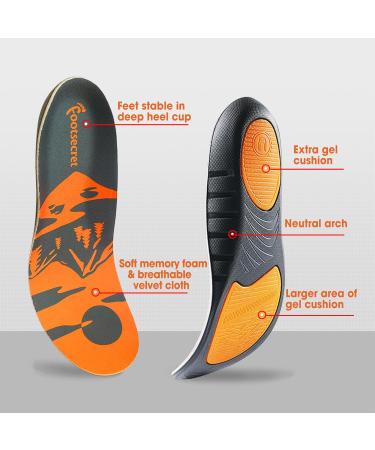 FOOTSECRET Work Boot Comfort Insoles - Extra Shock Absorption & Anti-Fatigue for Women - Neutrally Arch Support in Orange - Buy Online on GoSupps.com