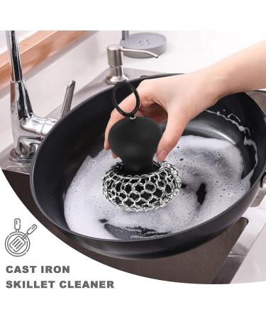 yuoseg Cast Iron Chainmail Scrubber Cast Iron Skillet Cleaner for Fry Pan Cleaner Cast Iron Skillet Cleaner Chain Black - Buy Online on GoSupps.com