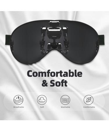 SSIMOO Black Robot Print Eye Mask - Ultra-Soft Light-Blocking for Optimal Comfort & Restful Sleep - International Shipping Available - Buy Online on GoSupps.com