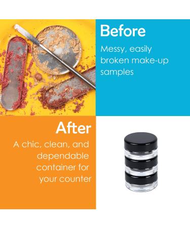 Houseables 3g Black Cosmetic Sample Jars, 50-Pack - BPA-Free Plastic Pots with Screw Cap Lid for Makeup, Nails, Jewelry - 3ml Empty Containers - Buy Online on GoSupps.com