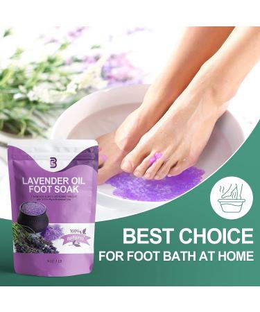 Epsom Salt Lavender 7oz for Pain Relief, Toxin Removal, Softening Calluses | Bath Salts for Women, Relaxing Foot Soak - Buy Online on GoSupps.com