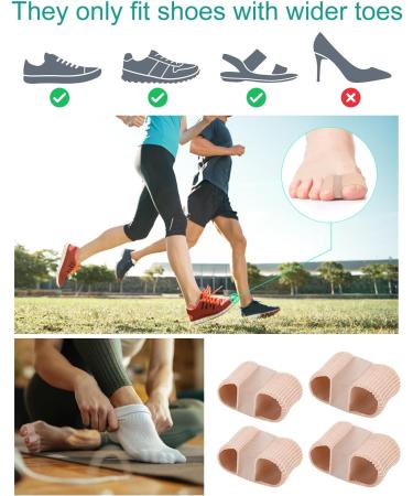 Bunion Correct Toe Spacers for Women Men - Toe Separators with Soft Gel Pads and Elastic Loops for Bunion Correction and Hammer Toe Straightening - Small Size - Buy Online on GoSupps.com