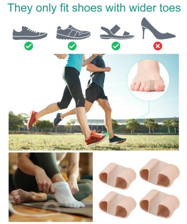 BLATOWN Toe Spacers for Bunion Correction - 2 Pair Set with Elastic Toe Loops and Soft Gel Pads (S+L) - Buy Online on GoSupps.com