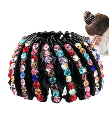 Ponytail Holder Rhinestone Bird Nest Expandable Birds Nest Shaped Hair Clips | Hair Accessory Rhinestone Bun Wrap Bird Nest Hairs Clip Hair Tail Holder For Women Girls Hersil Colorful