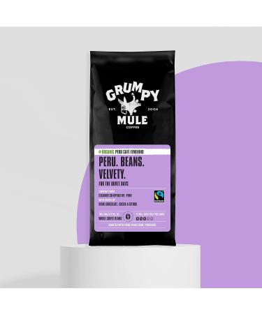 Grumpy Mule Organic Peru Caf Femenino Whole Coffee Beans 227g - Dark Chocolate, Cocoa & Citrus Flavors - Buy Online on GoSupps.com