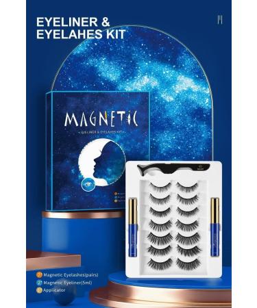 Magnetic False Eyelashes Natural Looking Magnetic Eyelashes Ultra Light and Easy to Use Waterproof False Eyelashes - No Glue Required 7 Pairs  - Buy Online on GoSupps.com