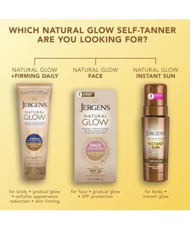 Jergens Natural Glow +Firming Self Tanner Body Lotion Medium to Deep Skin Tone Sunless Tanning Moisturizer with Collagen and Elastin Helps to Visibly Reduce Cellulite 7.5 Oz Pack of 2 - Buy Online on GoSupps.com