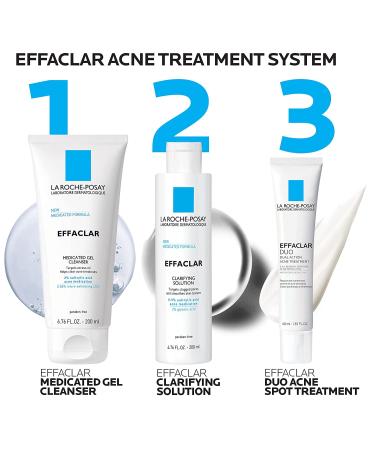 arbejder nedbrydes Metafor La Roche-Posay Effaclar Dermatological 3 Step Acne Treatment System,  Salicylic Acid Acne Cleanser, Pore Refining Toner, and Benzoyl Peroxide  Acne Spot Treatment for Sensitive Skin, 2-Month Supply