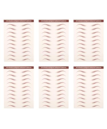 ULTECHNOVO 6 Feuilles Autocollants Sourcils Imperm ables Marron Transfert Tatouage Sourcils Temporaires R alistes Maquillage Rapide et Naturel pour Femmes