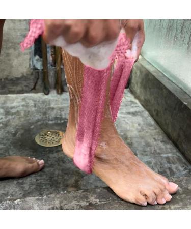 African Net Sponge | Nylon Mesh African Mesh Cloth Shower Net Scrubber | Dead Skin Removal Bath Sponges for Women & Men Pink - Buy Online on GoSupps.com