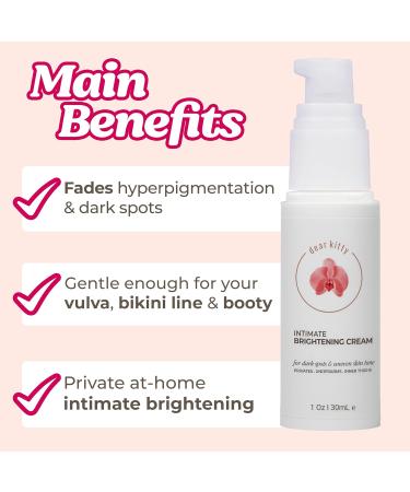 Dear Kitty Intimate Serum Evening Cream - Natural Dark Spot Corrector for Private & Sensitive Areas - Underarm Skin Improving Cream (1oz) - Buy Online on GoSupps.com