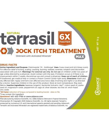Terrasil Jock Itch Treatment MAX 14gm & Antifungal Soap Kit - 6X Faster Relief with Natural Ointment for Tinea Cruris - Buy Online on GoSupps.com