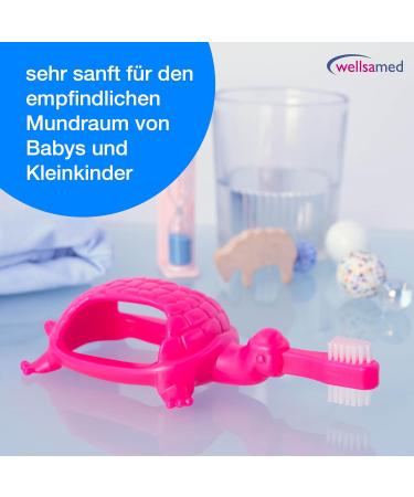 Wellsamed Baby Toothbrush Turtle Pink - Gentle Cleaning for First Milk Teeth | International Shipping - Buy Online on GoSupps.com