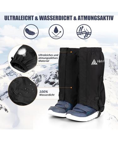 Hikenture Children's Waterproof Gaiters for Winter Hiking - Snow Leg Protection - Durable Black Gaiters for Kids - Buy Online on GoSupps.com