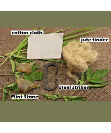 PSKOOK Flint and Steel Fire Starter Kit with English Flint Stone and Jute Tinder - Buy Online on GoSupps.com