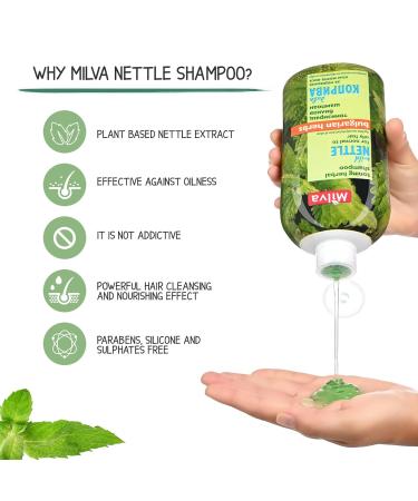 Nettle Shampoo for Healthy Hair - Regulates Sebum Reduces Dandruff & Soothes Scalp Irritation - 200ml | International Shipping Available - Buy Online on GoSupps.com