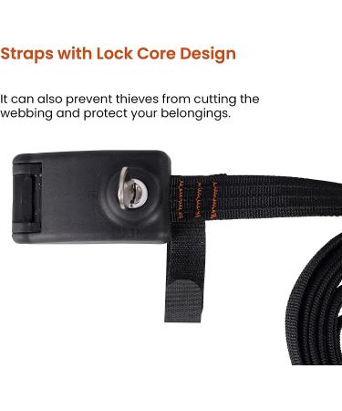 10 FT Lockable Tie Down Straps 2 Pack with Stainless Steel Cables for Surfboards, Paddle Boards, Kayaks, Bikes, Canoes - Car Roof Rack Straps - Buy Online on GoSupps.com