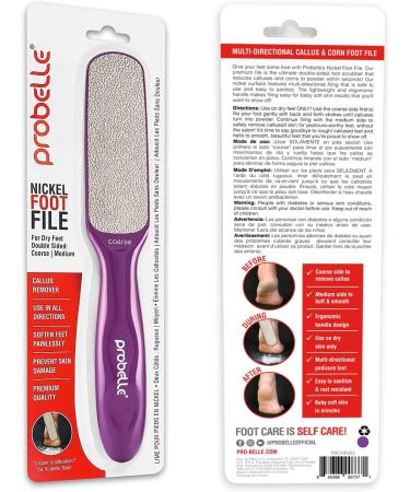 Probelle Double Sided Multidirectional Nickel Foot File Callus Remover - Immediately Reduces calluses and Corns to Powder for Instant Results Safe Tool (Purple) - Buy Online on GoSupps.com