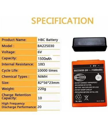 WELLVEUS 3 Pack BA225030 Battery for HBC Radiomatic - 6V 1500mAh International Shipping Available - Buy Online on GoSupps.com