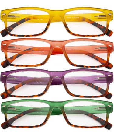 Eyekepper 4 Pack Stylish Rectangle Reading Glasses for Women - +1.75 Magnification - Trendy & Comfortable Readers - Shop Now - Buy Online on GoSupps.com