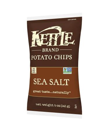 Kettle Foods Sea Salt Potato Chips 5 oz - Crispy & Flavorful Snack - Buy Online on GoSupps.com