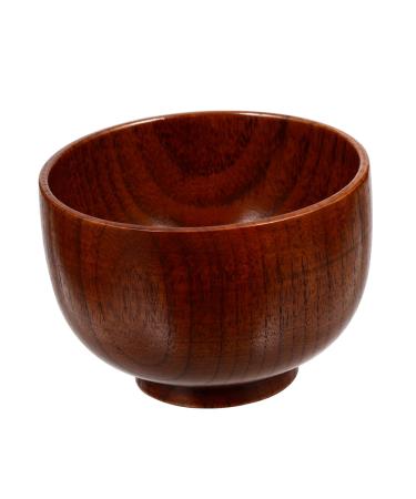 Doitool face shaving cleaning bowl rice bowl made of wood shaving soap container with lid serving container made of wooden large men's razor foam cup body wooden man