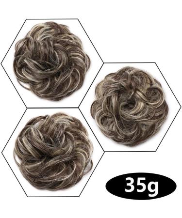 Updo Messy Hair Bun Scrunchy Hairpiece Medium Brown mix Bleach Blond 35g - Buy Online on GoSupps.com