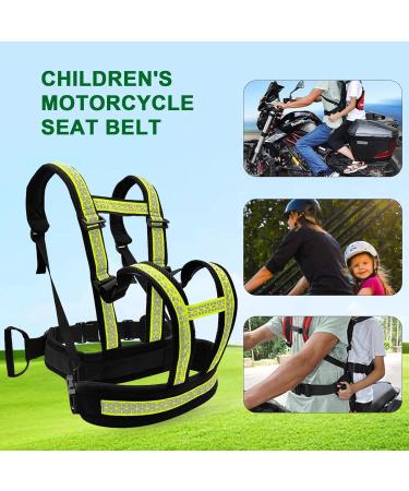 Child Safety Harness | Adjustable Motorcycle Safety Gurt for Kids | Breathable Anti-Fatigue Shoulder Straps - Fluorescent Green - Buy Online on GoSupps.com