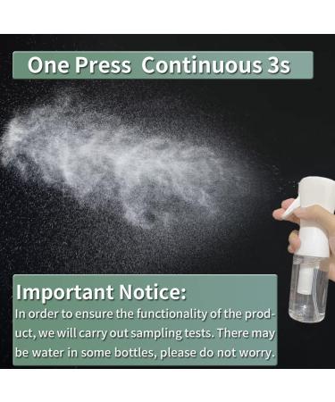AMOMELA Continuous Spray Bottle 2Pack - 200ml/6.8oz Ultra Fine Mister for Hair Styling, Plants, Salon Misting, and Skin Care - Refillable Water Sprayer - Clear - Buy Online on GoSupps.com