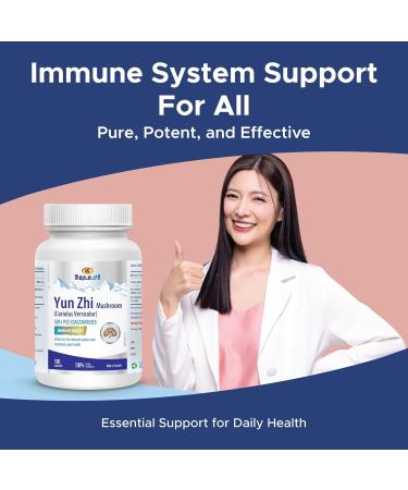 Yunzhi Mushroom 400mg for immune system - 100 Capsules - Buy Online on GoSupps.com